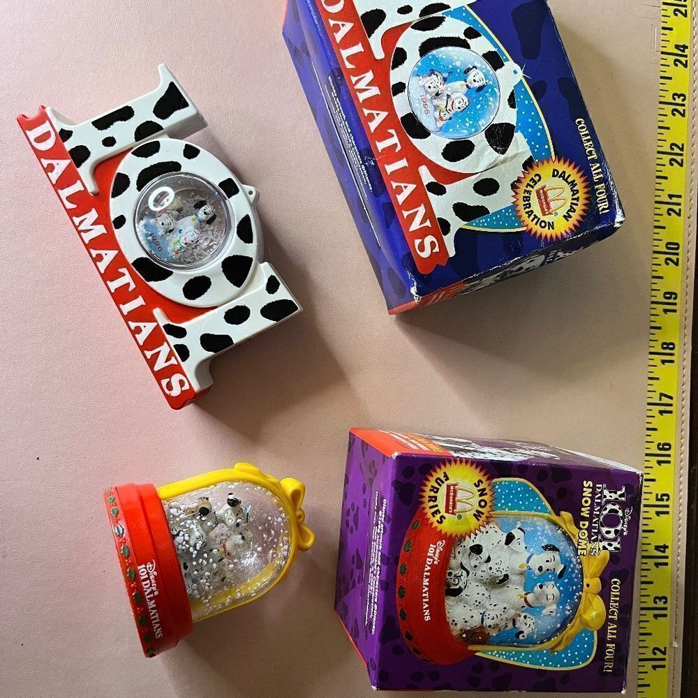 McDonald's Disney's 101 Dalmatians Snow Flurries Snow Globe Ornament 2pc Lot - Picture 6 of 15
